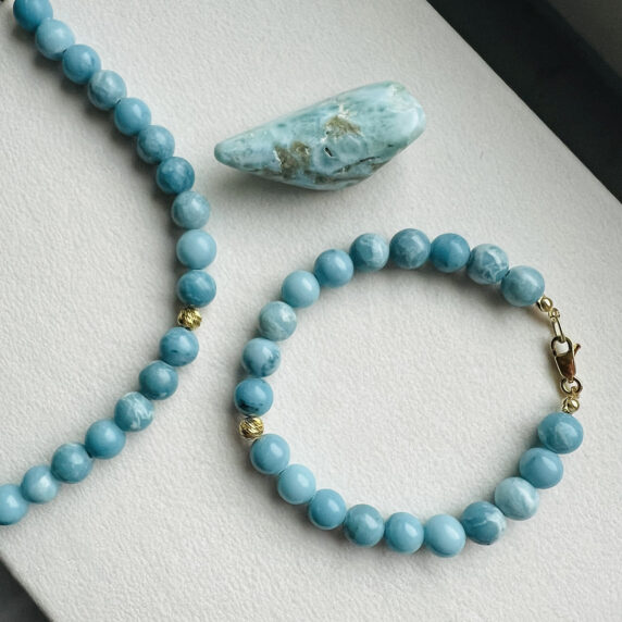 Zlatý náramek larimar - Image 2